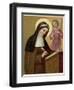 Saint Brigid Irish Abbess Depicted Receiving Help with Her Writing from an Angel-null-Framed Photographic Print