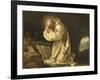 Saint Bruno en prière dans le désert-Jean Bernard Restout-Framed Giclee Print