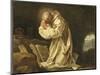 Saint Bruno en prière dans le désert-Jean Bernard Restout-Mounted Giclee Print