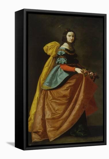 Saint Casilda or Saint Isabel of Portugal-Francisco de Zurbarán-Framed Stretched Canvas