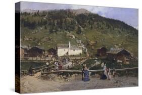 Saint Catherine in Valfurva-Gerolamo Induno-Stretched Canvas