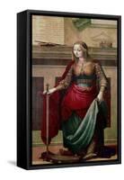 Saint Catherine of Alexandria, 1505-10 (Oil on Board)-Fernando Yanez De Almedina-Framed Stretched Canvas