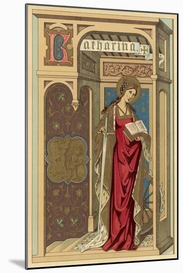 Saint Catherine of Alexandria Egyptian Wife of Emperor Maxentius Tortured on Wheel and Beheaded-null-Mounted Art Print