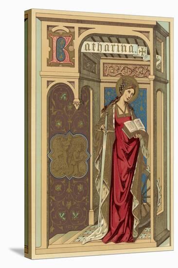 Saint Catherine of Alexandria Egyptian Wife of Emperor Maxentius Tortured on Wheel and Beheaded-null-Stretched Canvas