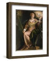 Saint Catherine of Alexandria in Prison, c.1580-5-Veronese-Framed Giclee Print