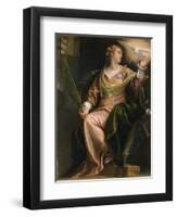 Saint Catherine of Alexandria in Prison, c.1580-5-Veronese-Framed Giclee Print