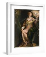 Saint Catherine of Alexandria in Prison, c.1580-5-Veronese-Framed Giclee Print