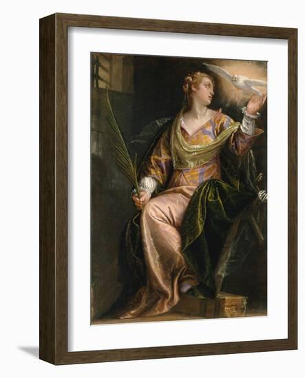 Saint Catherine of Alexandria in Prison, c.1580-5-Veronese-Framed Giclee Print