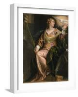 Saint Catherine of Alexandria in Prison, c.1580-5-Veronese-Framed Giclee Print