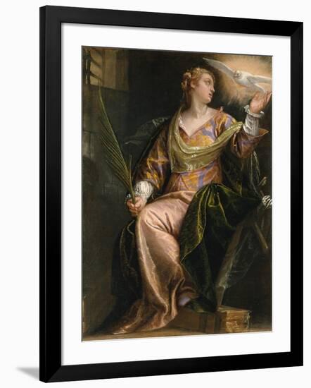 Saint Catherine of Alexandria in Prison, c.1580-5-Veronese-Framed Giclee Print