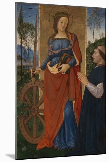 Saint Catherine of Alexandria with a Donor, C. 1480-Bernardino Pinturicchio-Mounted Giclee Print