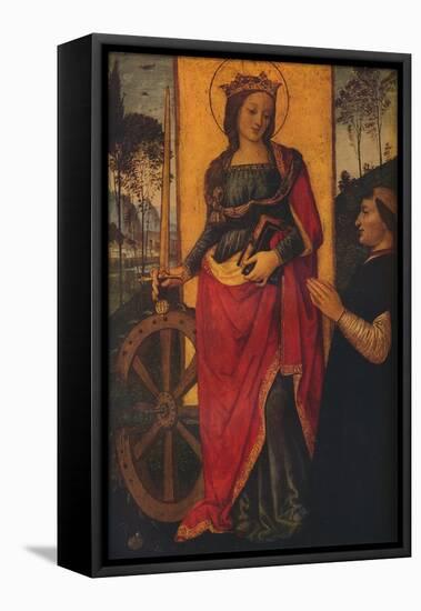 'Saint Catherine of Alexandria with a Donor', c1480-Bernardino Pinturicchio-Framed Stretched Canvas