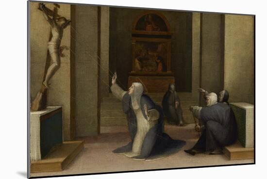 Saint Catherine of Siena Receiving the Stigmata, c.1513-15-Domenico Beccafumi-Mounted Giclee Print