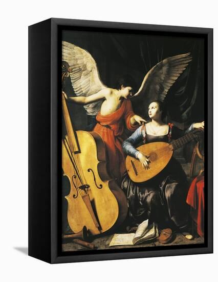 Saint Cecilia and Angel-Carlo Saraceni-Framed Stretched Canvas