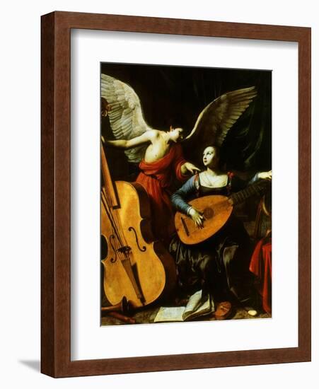 Saint Cecilia and the Angel, 1600-Carlo Saraceni-Framed Giclee Print