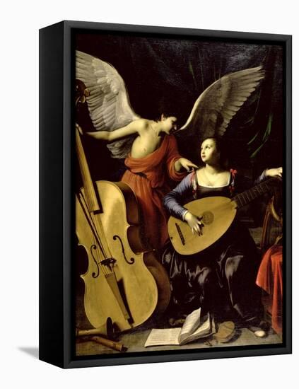 Saint Cecilia and the Angel-Carlo Saraceni-Framed Stretched Canvas