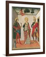 Saint Cecilia Between Saint Valerian and Saint Tiburtius with a Donor-Francesco Botticini-Framed Giclee Print