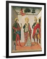 Saint Cecilia Between Saint Valerian and Saint Tiburtius with a Donor-Francesco Botticini-Framed Giclee Print