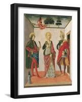 Saint Cecilia Between Saint Valerian and Saint Tiburtius with a Donor-Francesco Botticini-Framed Giclee Print