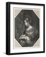 Saint Cecilia Roman Saint and Martyr, Patron Saint of Musicians, Playing a Portative Organ-null-Framed Photographic Print