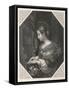 Saint Cecilia Roman Saint and Martyr, Patron Saint of Musicians, Playing a Portative Organ-null-Framed Stretched Canvas