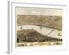 Saint Charles, Missouri - Panoramic Map-Lantern Press-Framed Art Print