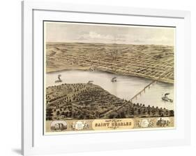 Saint Charles, Missouri - Panoramic Map-Lantern Press-Framed Art Print