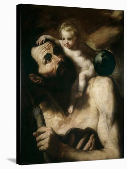 Saint Christopher, 1637-Jusepe de Ribera-Stretched Canvas