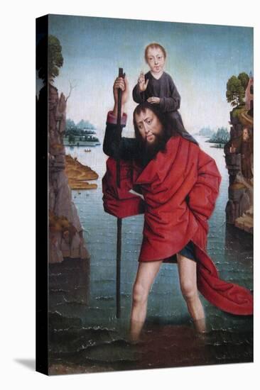 Saint Christopher and the Infant Christ-Dieric Bouts-Stretched Canvas