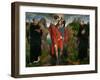 Saint Christopher Carrying the Christ Child, Flanked by Saints Maurus and Gilles-Hans Memling-Framed Giclee Print