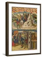 Saint Christopher Meets Satan, Saint Christopher before the King of Lycia, 1480-85-Martín de Soria-Framed Giclee Print