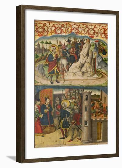 Saint Christopher Meets Satan, Saint Christopher before the King of Lycia, 1480-85-Martín de Soria-Framed Giclee Print