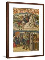 Saint Christopher Meets Satan, Saint Christopher before the King of Lycia, 1480-85-Martín de Soria-Framed Giclee Print