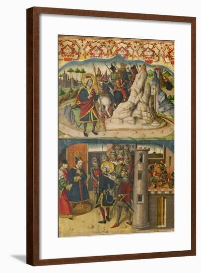 Saint Christopher Meets Satan, Saint Christopher before the King of Lycia, 1480-85-Martín de Soria-Framed Giclee Print