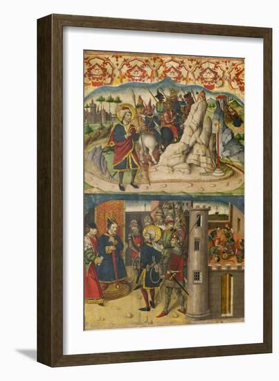 Saint Christopher Meets Satan, Saint Christopher before the King of Lycia, 1480-85-Martín de Soria-Framed Giclee Print