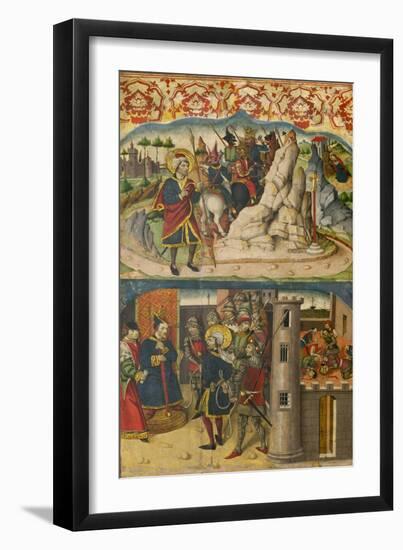 Saint Christopher Meets Satan, Saint Christopher before the King of Lycia, 1480-85-Martín de Soria-Framed Giclee Print