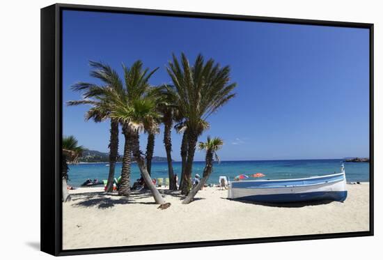 Saint-Clair Beach, Le Lavandou, Var, Provence-Alpes-Cote D'Azur, Provence, France, Europe-Stuart Black-Framed Stretched Canvas