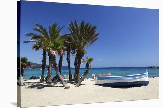 Saint-Clair Beach, Le Lavandou, Var, Provence-Alpes-Cote D'Azur, Provence, France, Europe-Stuart Black-Stretched Canvas