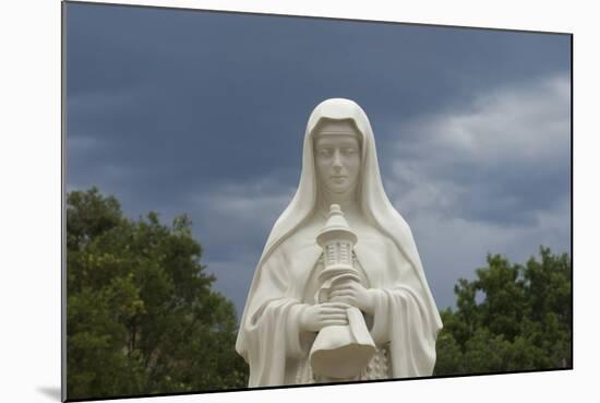 Saint Clare Statue, St. Francis of Assisi Churchyard, Ranchos De Taos, New Mexico-null-Mounted Photographic Print