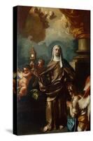 Saint Clare with an Angel-Francesco Solimena-Stretched Canvas