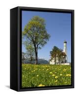 Saint Coloman Near to Fuessen, Allgaeu, Bavaria, Germany-Katja Kreder-Framed Stretched Canvas