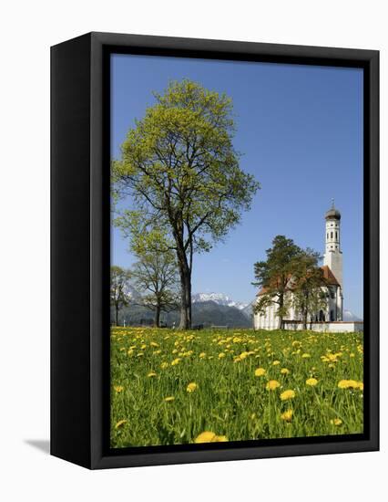 Saint Coloman Near to Fuessen, Allgaeu, Bavaria, Germany-Katja Kreder-Framed Stretched Canvas