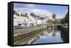 Saint Corentin Cathedral Reflecting in the River Odet-Markus Lange-Framed Stretched Canvas