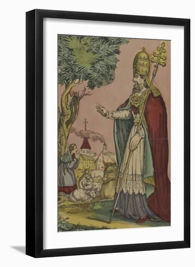 Saint Cornely, protecteur des bestiaux-null-Framed Giclee Print