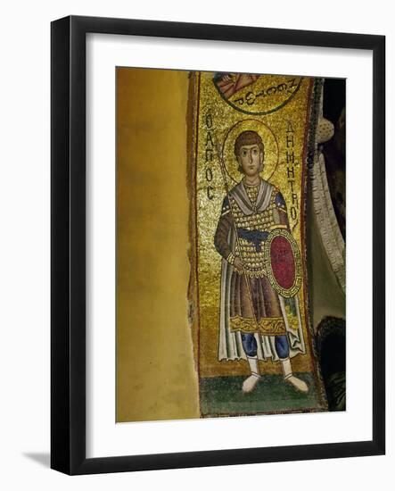 Saint Demetrios (Soldier Saint), Mosaic from the Arch Above Philopation, West Side-null-Framed Giclee Print