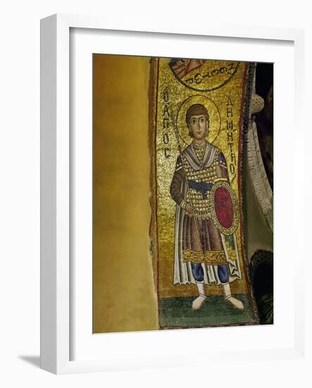 Saint Demetrios (Soldier Saint), Mosaic from the Arch Above Philopation, West Side-null-Framed Giclee Print