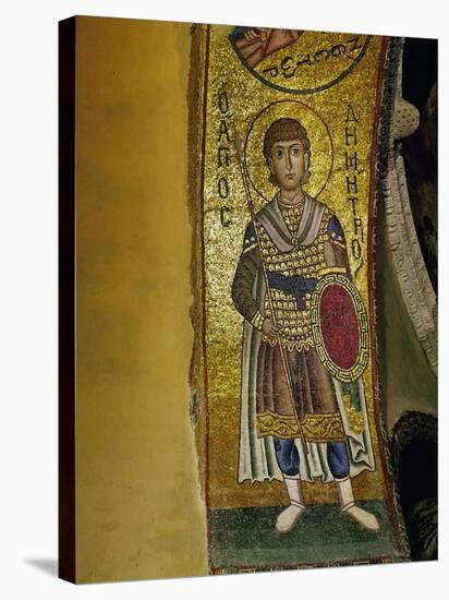 Saint Demetrios (Soldier Saint), Mosaic from the Arch Above Philopation, West Side-null-Stretched Canvas