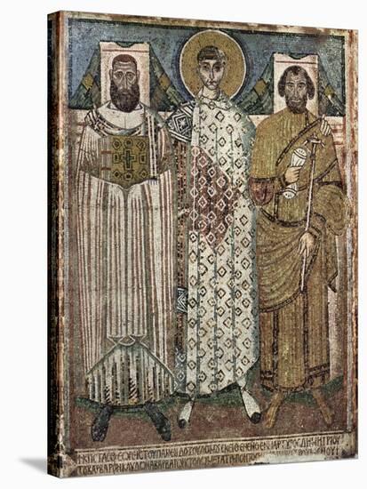 Saint Demetrius of Thessaloniki with the Donors, 6th-7th Century-null-Stretched Canvas