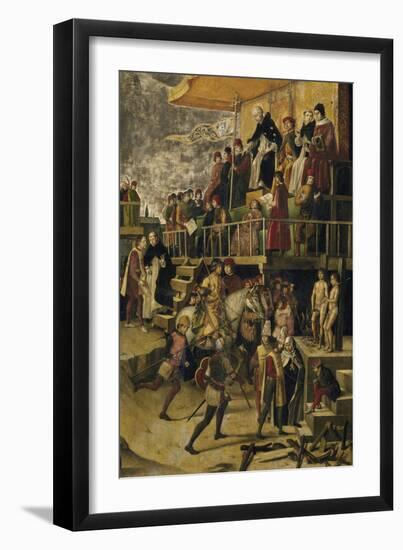 Saint Dominic Presides over an Auto Da Fe, C. 1495-Pedro Berruguete-Framed Giclee Print