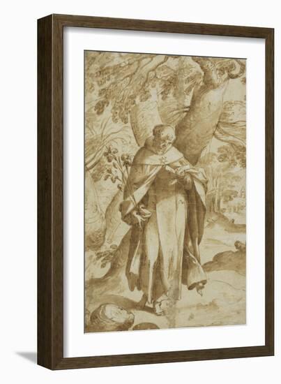 Saint Dominic Reading, C.1575-Bartholomaeus Spranger-Framed Giclee Print